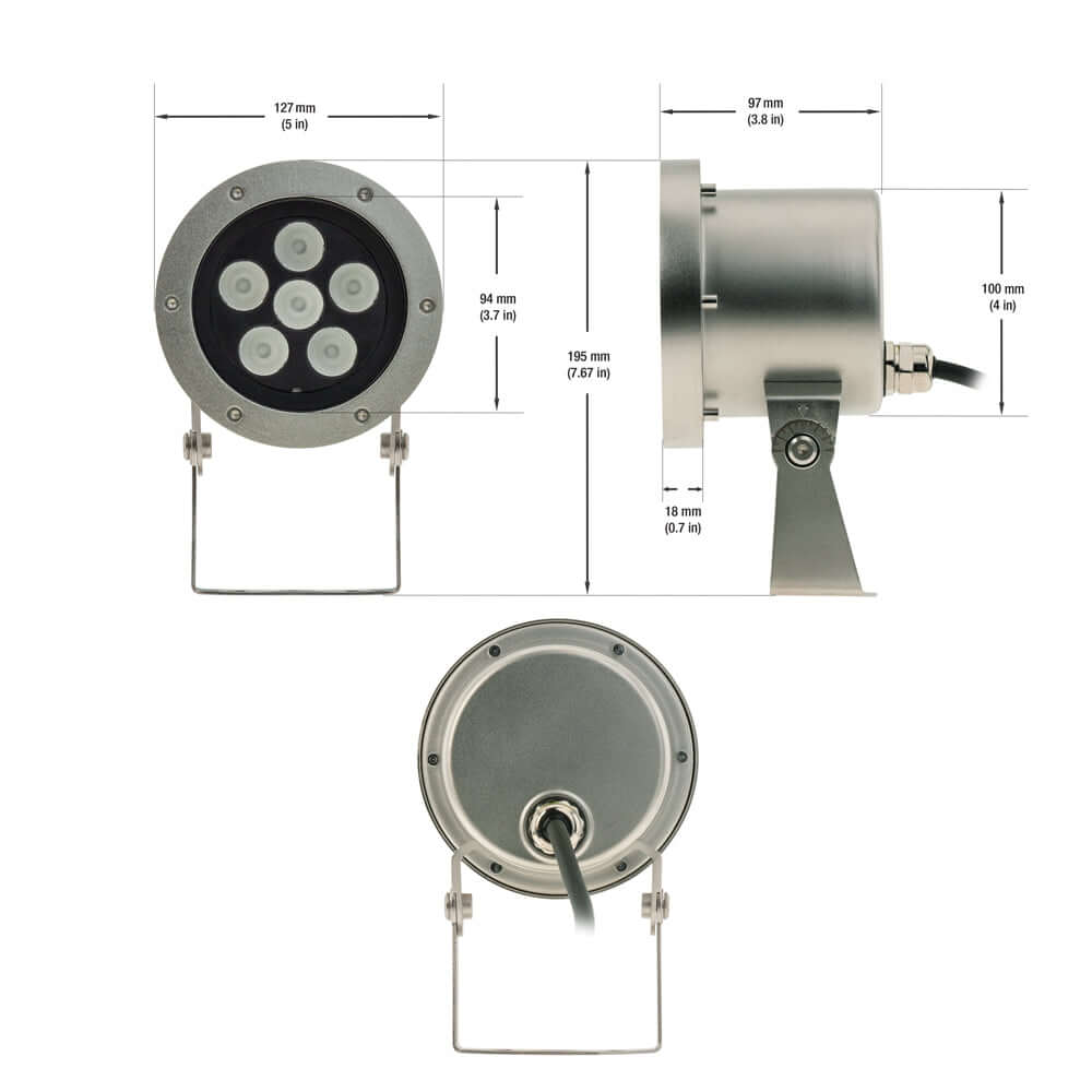 B5YA0603 Underwater LED Spot Light - 24V 24W RGB