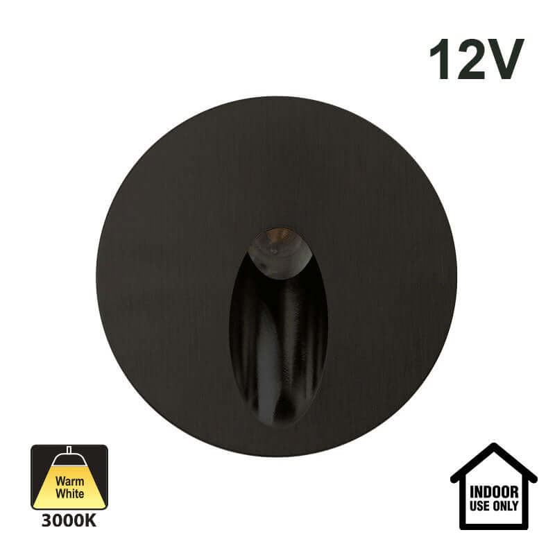 666561418236 - RD25-1W-3K-ORB Round Dimmable LED Step Light