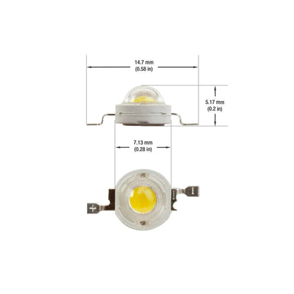1 Watt SMD LED, 350mA, 130Lm, CCT (2.6-2.8K, 3-3.2K, 4-4.5K, 5-5.5K, 7-7.5K) - GekPower
