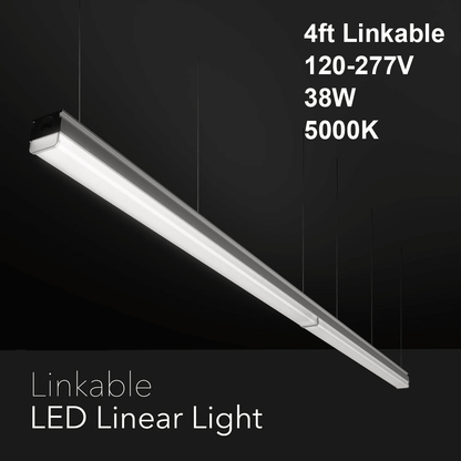 4ft Linkable LED Linear Light - 120-277V, 38W, 5000K