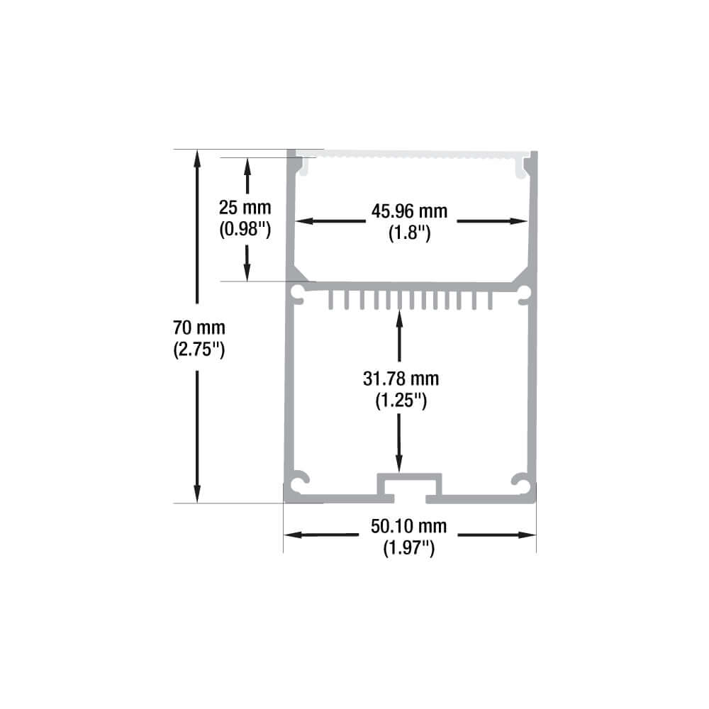 666561423438 - Linear Aluminum LED Channel 2M with Internal Driver