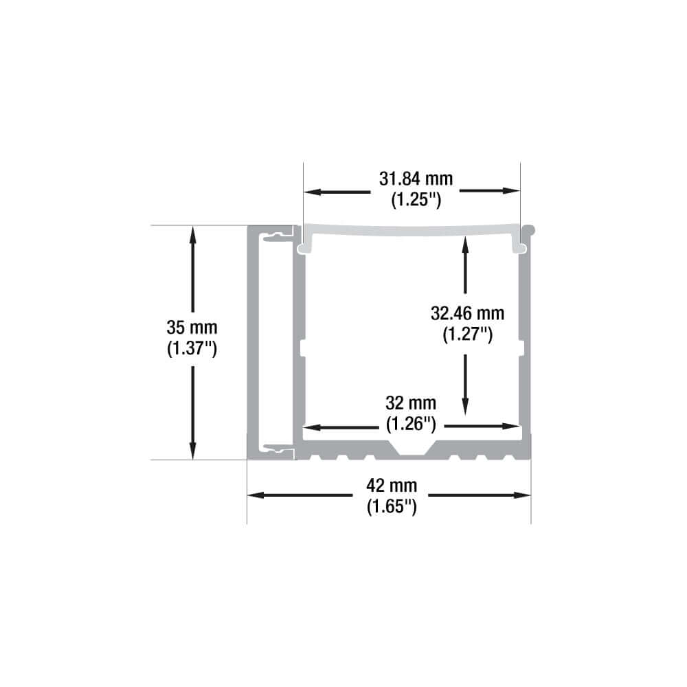 666561423612 - Side-Mount Aluminum LED Channel 2M VBD-CH-WC3-2