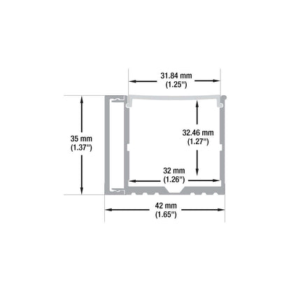 666561423612 - Side-Mount Aluminum LED Channel 2M VBD-CH-WC3-2