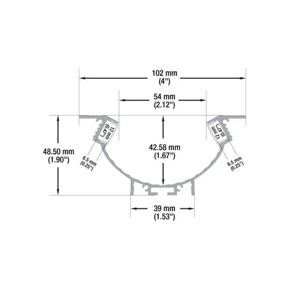 Diffuser Linear Aluminum LED Channel 2M - VBD-CH-WC5-2