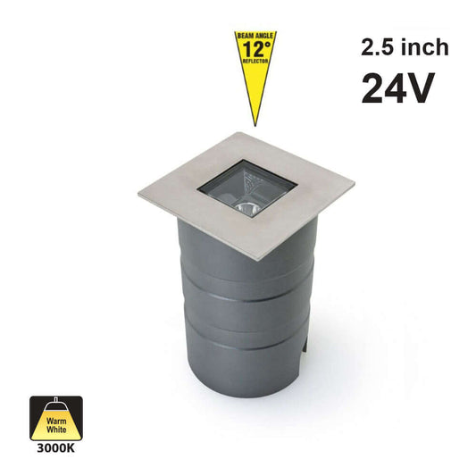 666561424145 - Outdoor Square Inground Light 12° 24V 5W Warm White