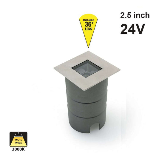 666561424169 - Outdoor Square Inground Light 36° Lens 5W 3000K