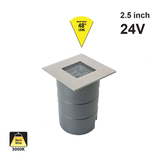 666561424183 - Outdoor Square Inground Light 24V 5W Warm White