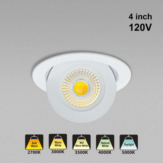 666561425159 - 4 Inch Dimmable Floating Gimbal LED Downlight