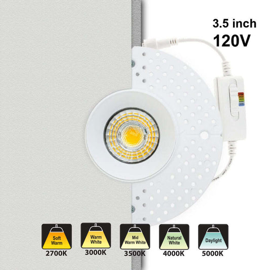 666561425173 - Dimmable Trimless LED Downlight 12W 5CCT | LED-35-S12W
