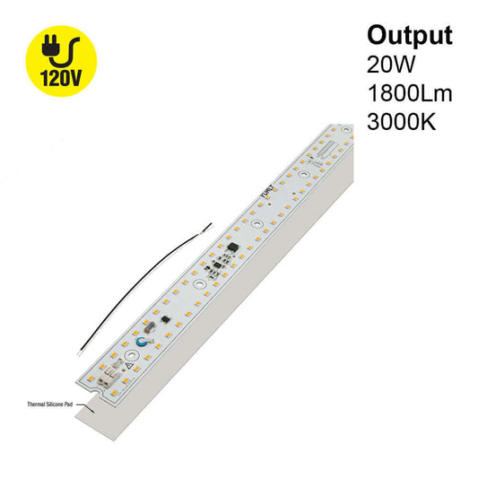 18 inch Linear ZEGA LED Module LIN 18-020W-930-120-S3-Z1B, 120V 20W 3000K(Warm White), gekpower