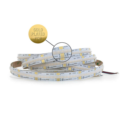 5M Indoor LED Strip Light COB | RGBW Gold PCB