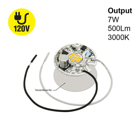 1.5 inch Round Disc ZEGA LED Module DIS 01-007W-930-120-S1-Z4A, 120V 7W 3000K(Warm White), gekpower