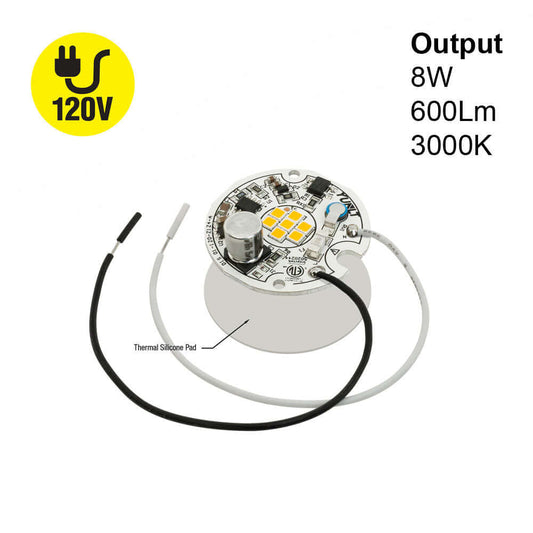 1.5 inch Round Disc ZEGA LED Module DIS 01-008W-930-120-S1-Z4A, 120V 8W 3000K(Warm White), gekpower