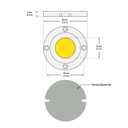 CDAC-080-05028-120-3000K COB Paragon LED Module with HT5828 LED Holder, 120V 20W 3000K(Warm White)