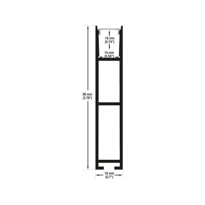Narrow Black hanging Aluminum LED Channel VBD-CH-H3-2, 2Meters (6.5ft)