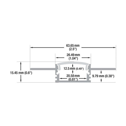 Drywall LED Channel 2M for LED Strips - VBD-CH-D5-2