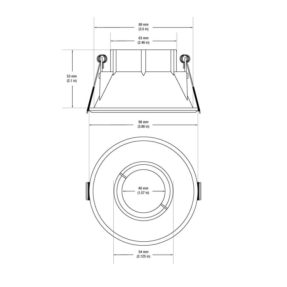 VBD-MTR-86B Low Voltage IC Rated Recessed LED Light Fixture, 3.5 inch Round Black - gekpower