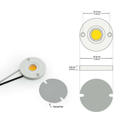 CBAC-042-36185-120V-2700K COB Paragon LED Module with H48185 LED Holder, 120V 11W 2700K(Soft White), Gekpower