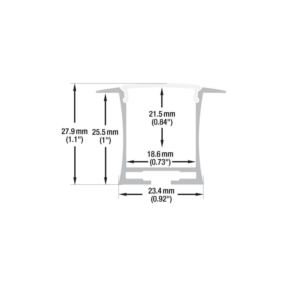 666561434076 - Linear Aluminum LED Channel 2M for LED Strips VBD-CH-RF4-2