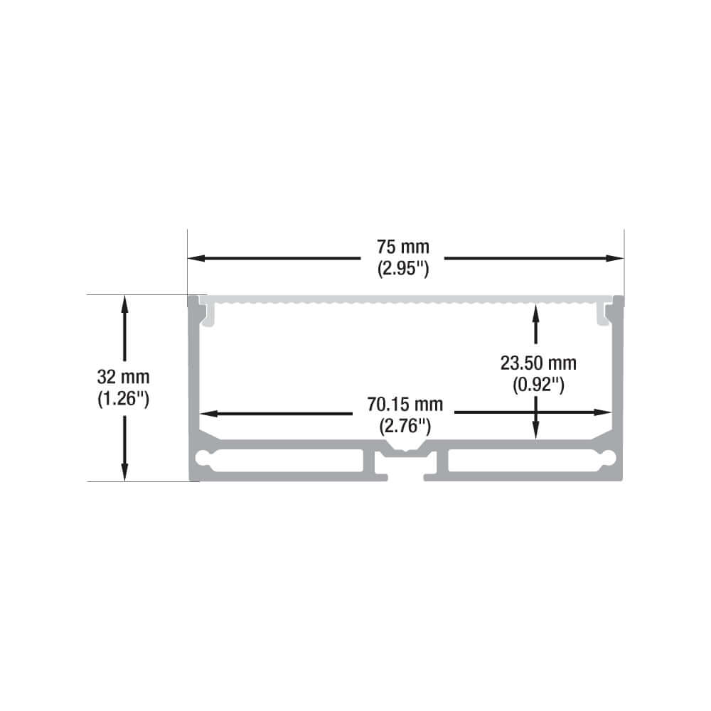 Linear Aluminum LED Channel 2M for LED Strips VBD-CH-RF8-2