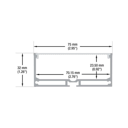 Linear Aluminum LED Channel 2M for LED Strips VBD-CH-RF8-2
