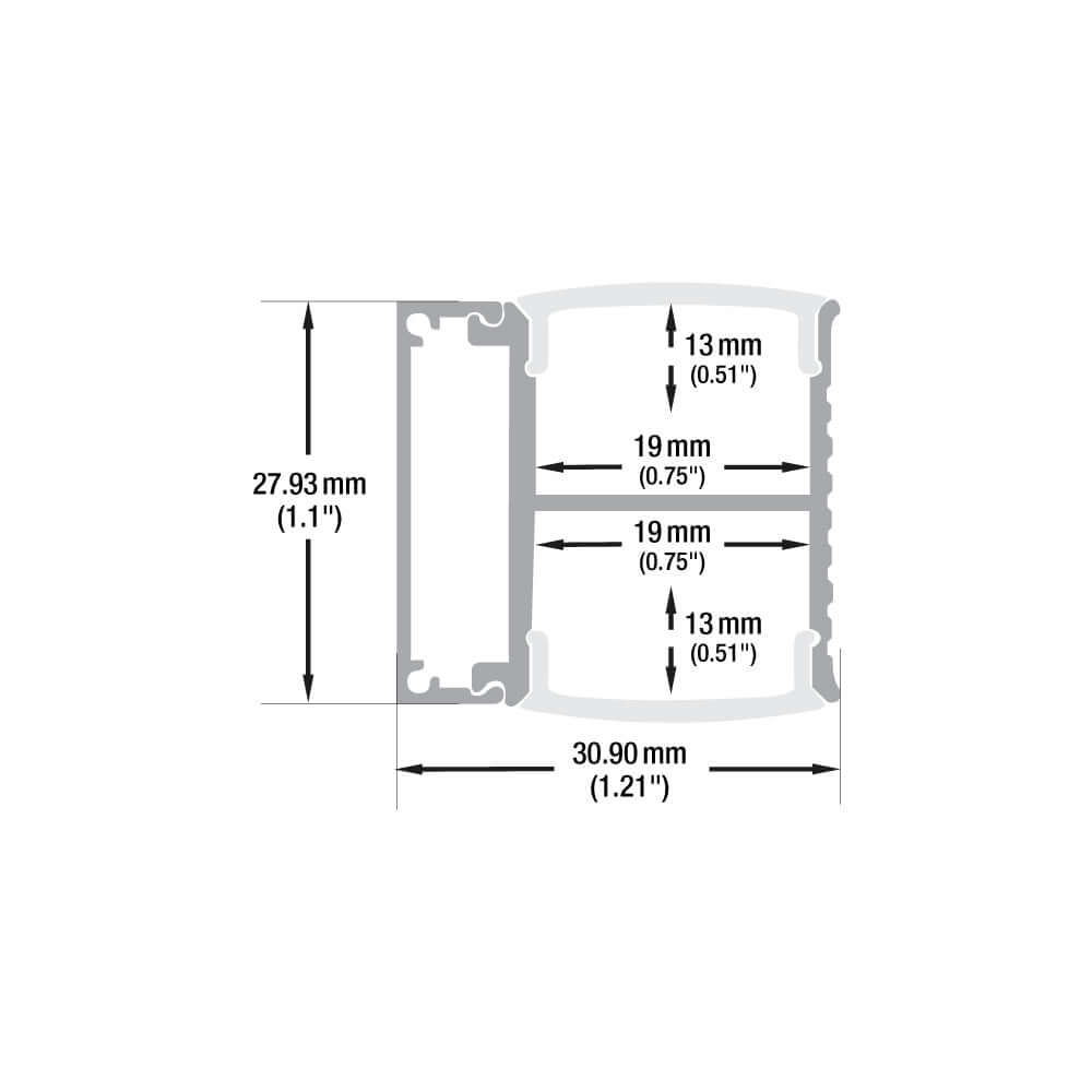 666561434137 - Up-Down Linear LED Channel 2M | VBD-CH-WC2-2