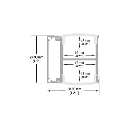 666561434137 - Up-Down Linear LED Channel 2M | VBD-CH-WC2-2