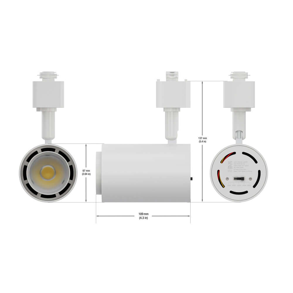 White LED Track Light Head 120V 12W 5CCT