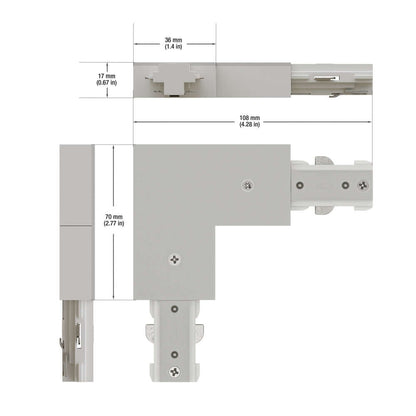 Track L Shape Joiner White H-Type VBD-0335-LJW