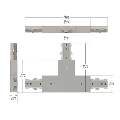 Track T Shape Joiner White H-Type VBD-0336-TJW