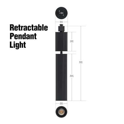 Adjustable Black Track Pendant Light - 10W Dimmable