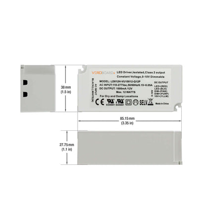 12V 12W Dimmable LED Driver - LD012H-VU10012-Q12P