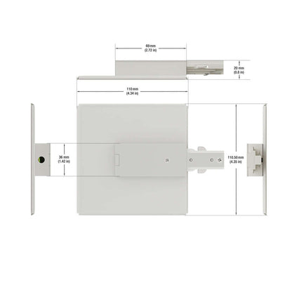 Track Live End Joiner with Cover - VBD-LW-TR02-W