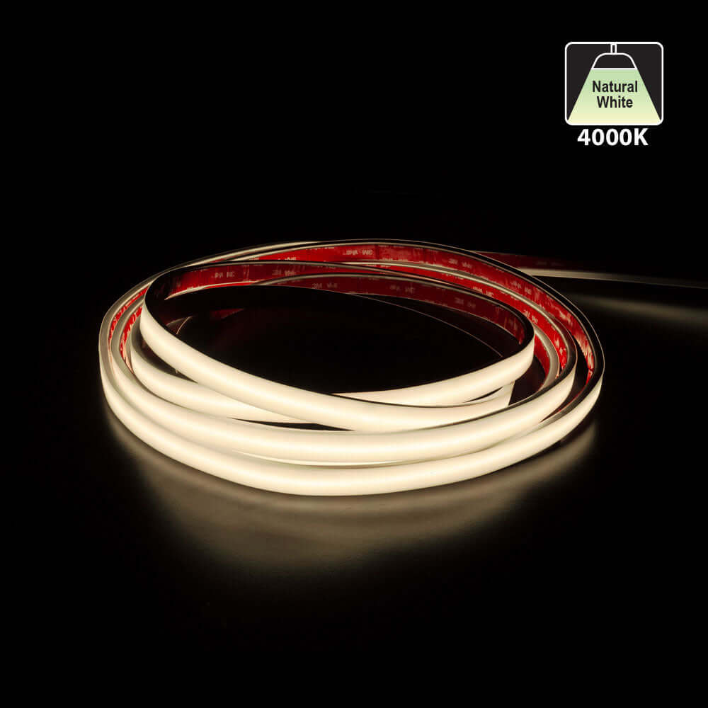 Custom cut Outdoor COB LED Strip Light, 24V 2(w/ft) 155(Lm/ft) CCT(2.7K, 3K, 3.5K, 4K, 5K) per foot, gekpower