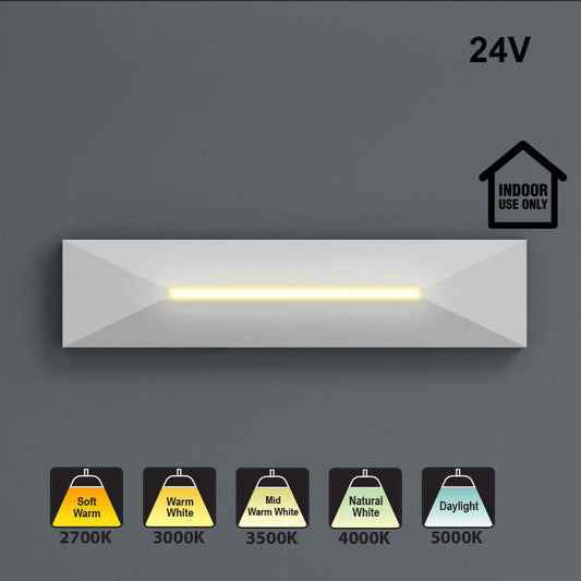 4 inch Linear Step Light 24V 0.6W CCT(2.7K, 3K, 3.5K, 4K, 5K) White