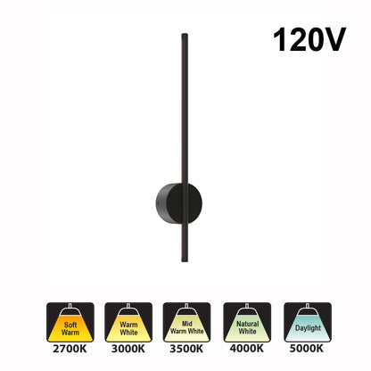 Dals RWS24-CC Midnight 24 inch Indirect Linear Wall Sconce 120V 6W CCT (2.7K, 3K, 3.5K, 4K, 5K)