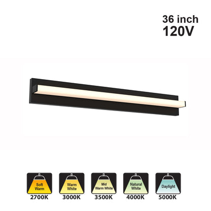 Dals VAL36-CC-BK 36-inch Adjustable Linear Vanity 120V 33W CCT(2.7K, 3K, 3.5K, 4K, 5K)