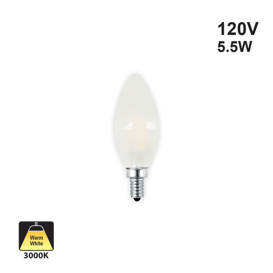 Votatec Candle Filament LED (Frosted) VO-FCAW5.5-120-30-F-D 120V 5.5W CCT(3K)