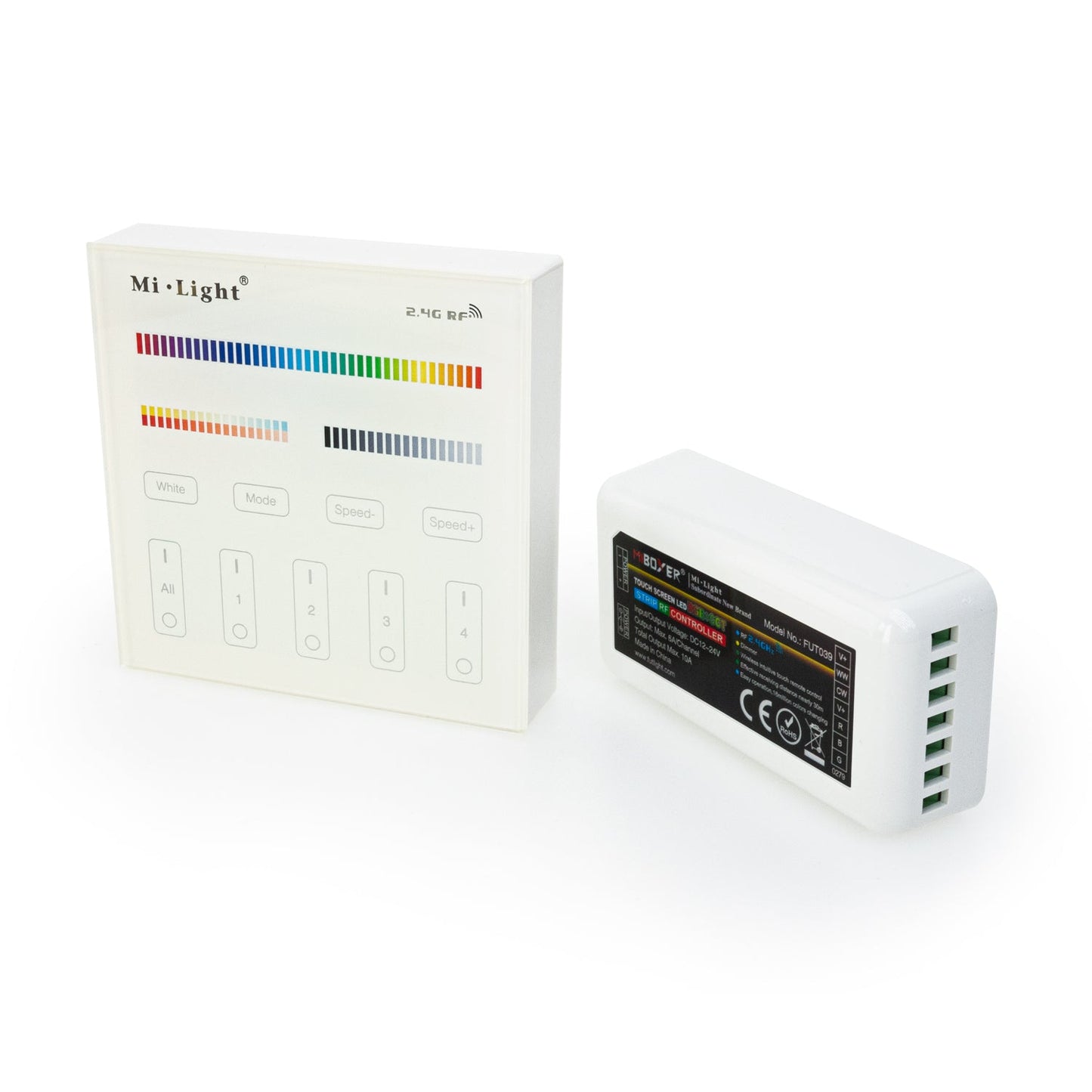 Mi-Light B4 4-Zone RGB+CCT Smart Touch Panel Remote Controller, works with FUT039 - GekPower