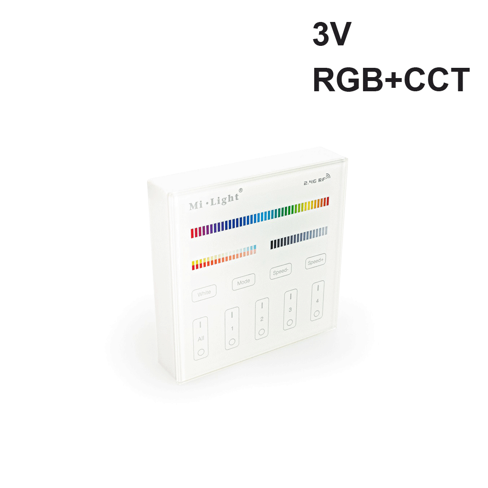 Mi-Light B4 4-Zone RGB+CCT Smart Touch Panel Remote Controller, works with FUT039 - GekPower