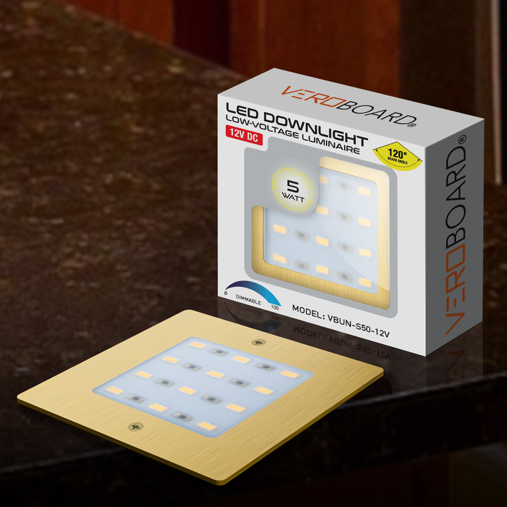 VBUN-S50-12V Gold Square Ultrathin Cabinet Lights