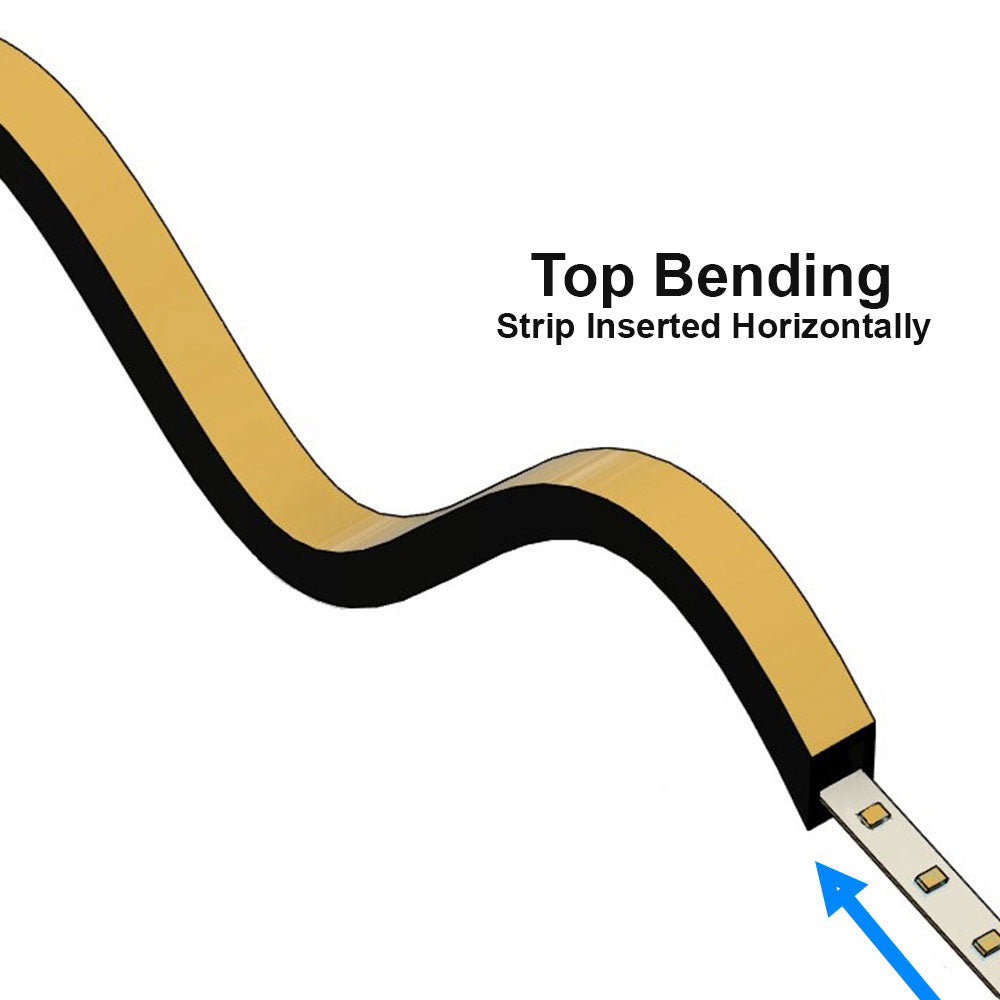 Black Silicone Flexible LED Neon channel VBD-N1212-SF-B, per foot(30.5cm) SURFACE Mount