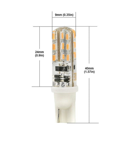 T10 Wedge Base, 194 LED Bulb, 12V 1W 3000K(Warm White) - GekPower