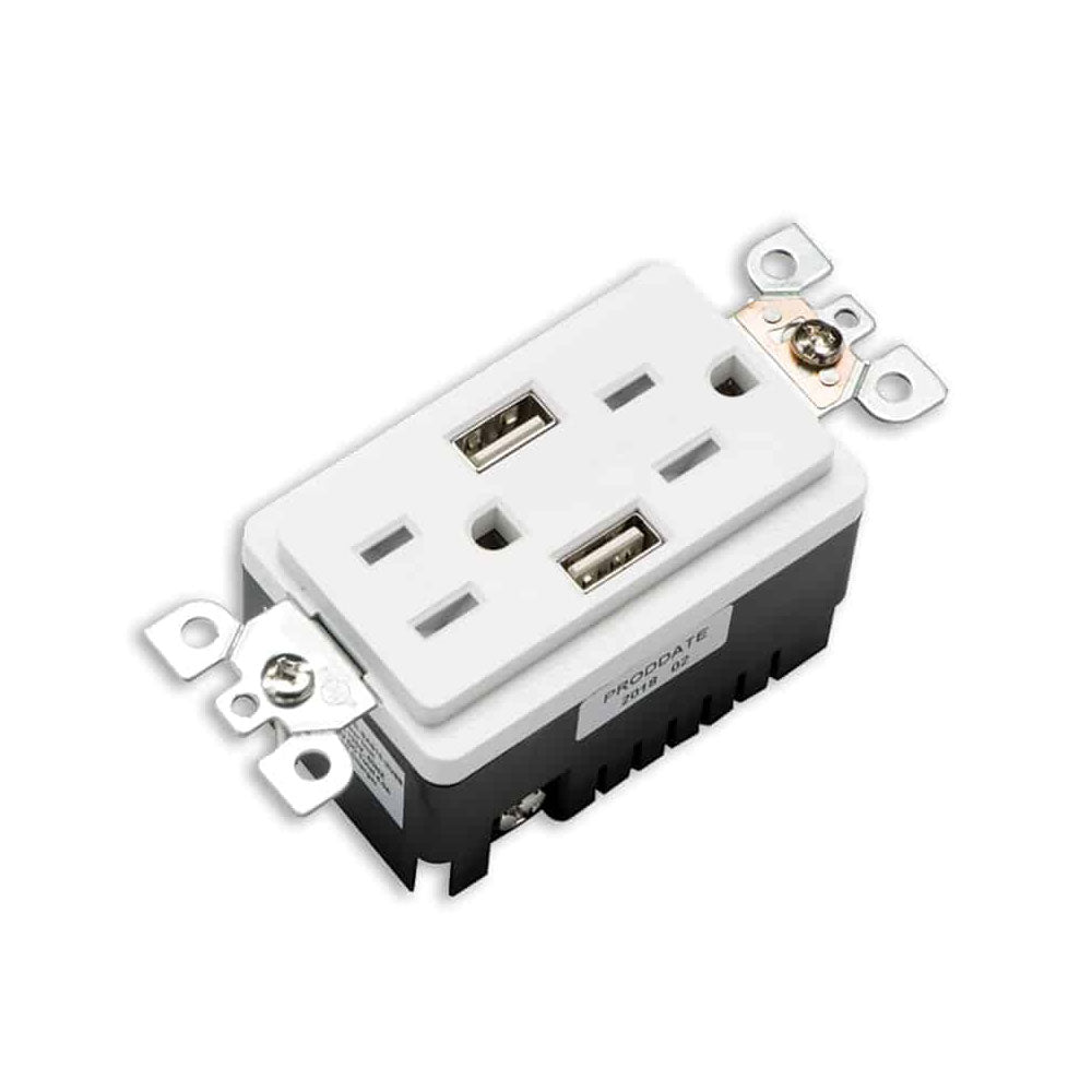 Votatec USB Charger & Duplex Receptacle (TR) TYPE A BAA-023 125V 15A/20A