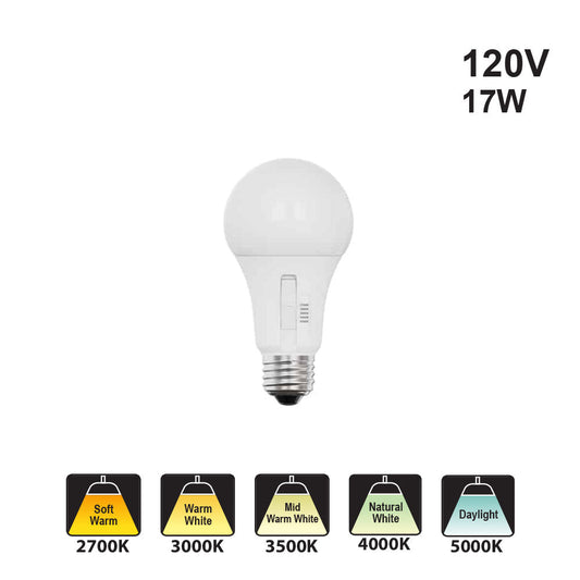 Votatec A19 LED -5Way CCT Adjustable VO-A19W17-120-5Way-S-D 120V 17W CCT(2.7K, 3K, 3.5K, 4K, 5K)