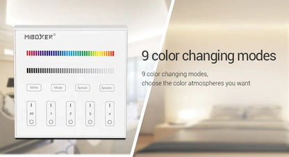 Mi-Light B3 4-Zone RGB RGBW Smart Touch Panel Remote Controller, works with FUT037, FUT038 - GekPower
