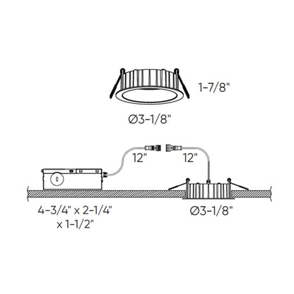 dals 2 Inch Regressed Panel Downlight DRR2-CC-WH