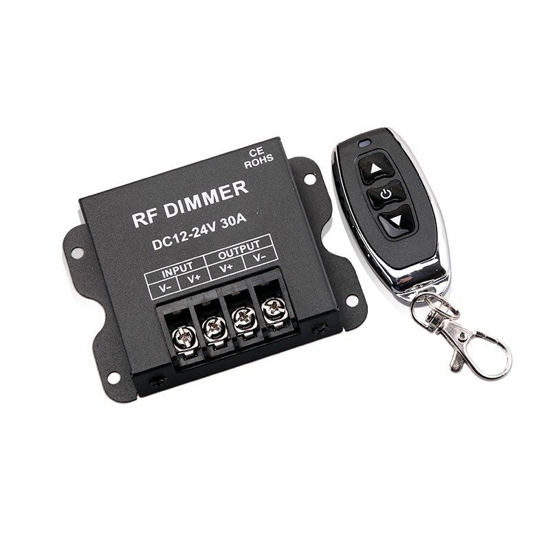 LED Single Color RF Dimmer DC12V-24V 30A with Remote - GekPower