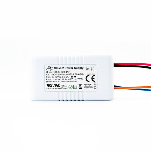 ES LD-CU3503AF Constant Current LED Driver 350mA 3–12V DC. united states of America and Canada
