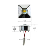 C1009 Small Square Recessed Pathway Lighting, 12V 1W 3000K(Warm White)